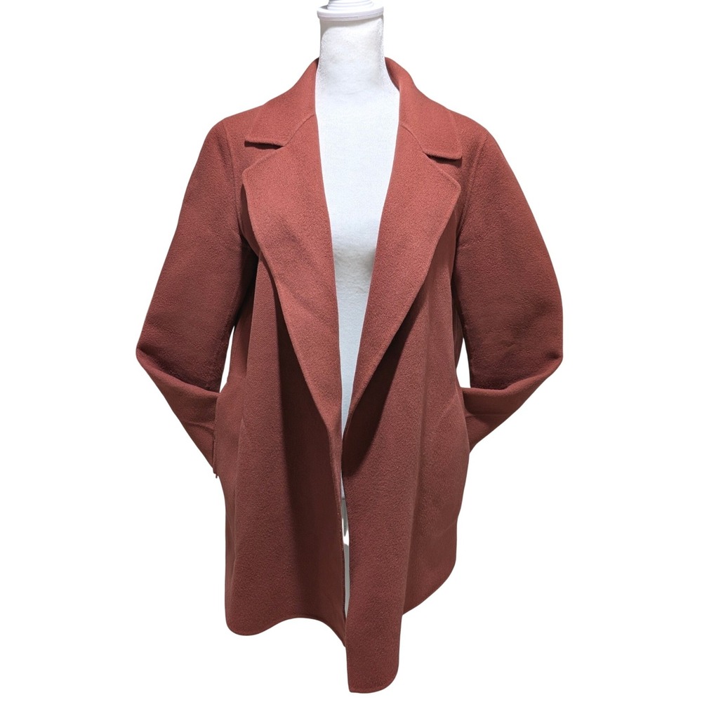 Theory Sileena New Divide 2 Wool Cashmere Coat Rust Orange Small *READ Descr